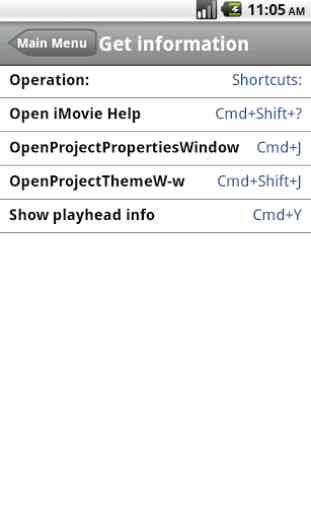Shortcuts for iMovie 3