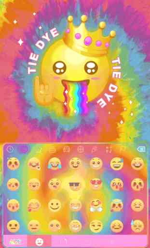 Tie Dye Emoji Keyboard Theme 3