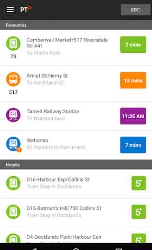 Public Transport Victoria app 1