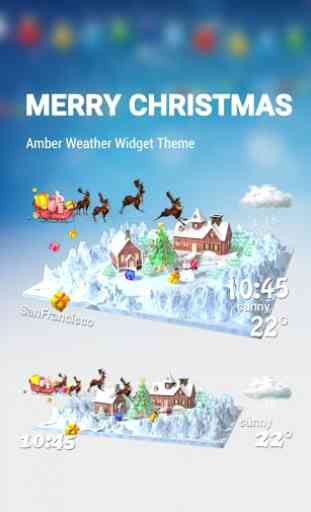 3D Christmas theme clock widge 1