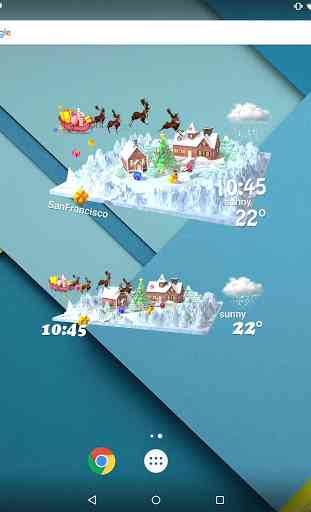 3D Christmas theme clock widge 4