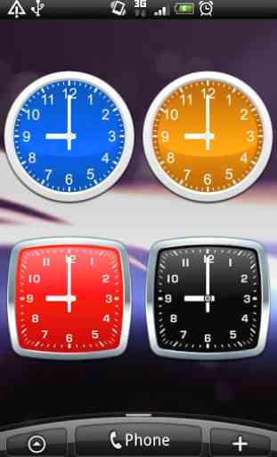 Analog clocks widget – simple 3