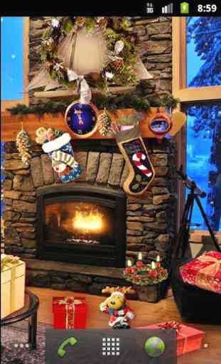 Christmas Fireplace LWP 2