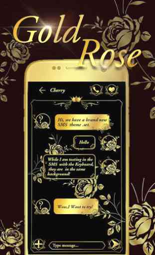 (FREE) GO SMS GOLD ROSE THEME 1