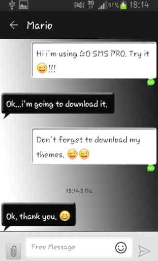 GO SMS - Theme black and white 2