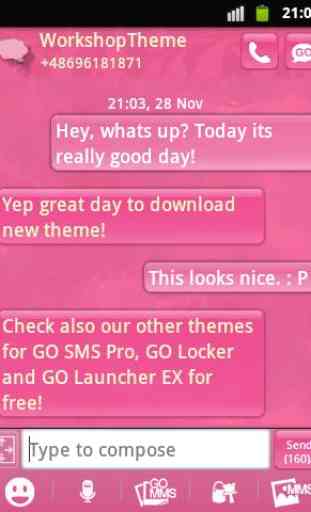 Pink cute sweet Thème GO SMS 1