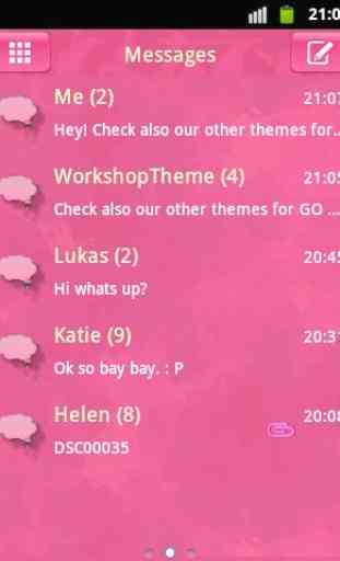Pink cute sweet Thème GO SMS 2