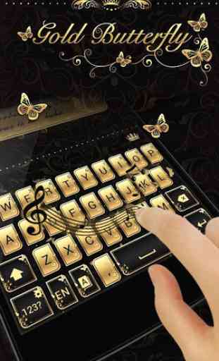Gold Butterfly Keyboard Theme 3