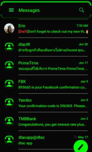Neon Green SMS Messages 3