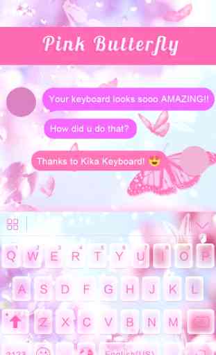 Pink Butterfly Keyboard Theme 1