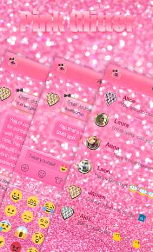 Pink Glitter Keyboard Theme 2