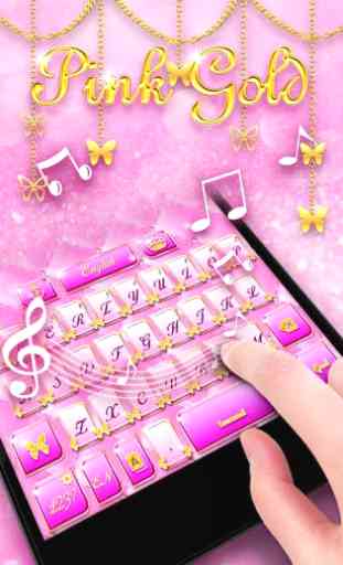 Pink Gold GO Keyboard Theme 3
