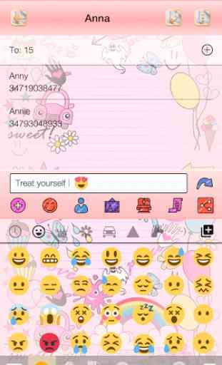 Pink Art Emoji keyboard Theme 1