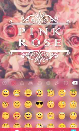 Pink Rose Emoji Kika Keyboard 3