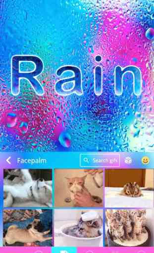 Rain Emoji Kika Keyboard Theme 4