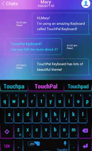 TouchPal Neon Light Theme 4