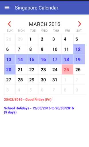 Singapore Calendar 2017 2