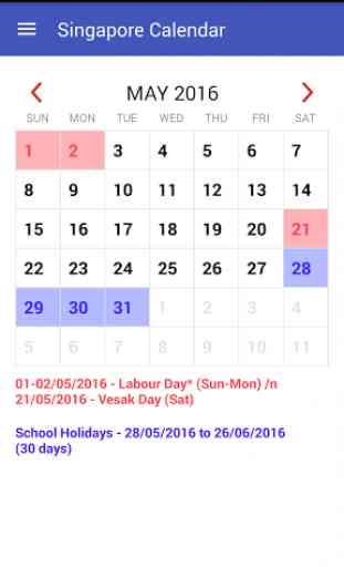 Singapore Calendar 2017 4
