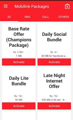 Mobilink 3G Packages, Call,SMS 2
