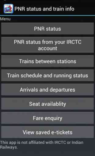 PNR status and train info 1