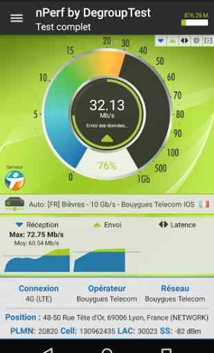 Speed Test Débit & QoS 4G WiFi 1