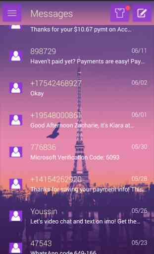 GO SMS Pro Paris Theme 1