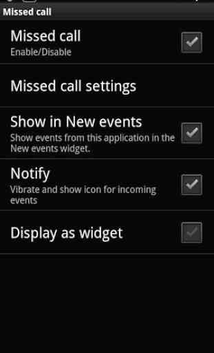 Missed Call smart extension 3