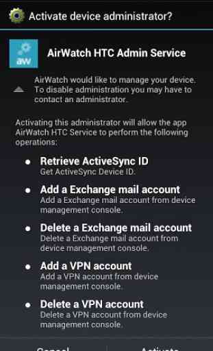 AirWatch HTC Service 1