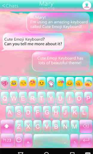 Pink Cloud Emoji Keyboard Skin 1