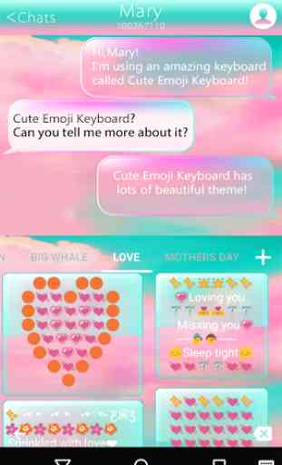 Pink Cloud Emoji Keyboard Skin 4