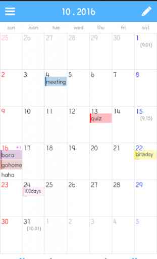 Simple Memo Calendar 1