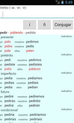 Conjugueur de verbes espagnols 1
