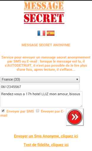 Message Secret Anonyme par SMS 3
