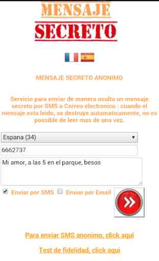 Message Secret Anonyme par SMS 4