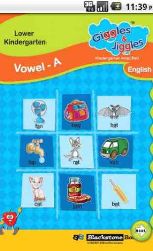 English Vowel - A for LKG Kids 1