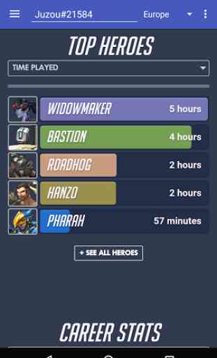 Career Stats for Overwatch 4