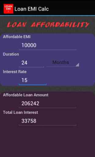 Loan/Mortgage EMI Calculator 3