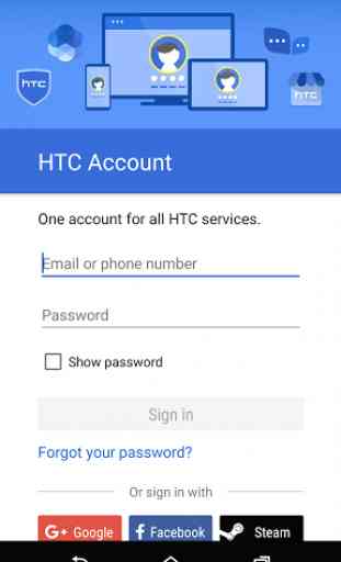 Compte HTC—Connexion services 1