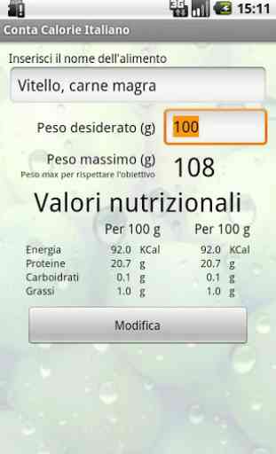 Conta Calorie Italiano DEMO 3