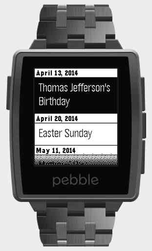 Calendar for Pebble 3