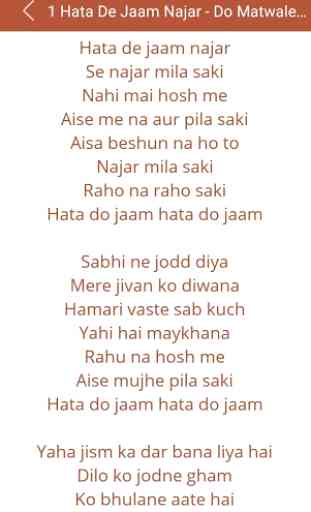 Hit Asha Bhosle's Songs Lyrics 3