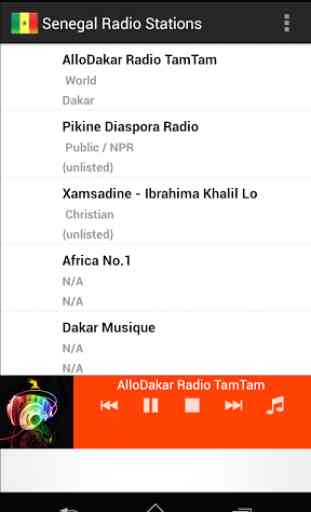 Stations de radio Sénégal 1