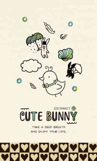Cute Bunny Go SMS theme 2