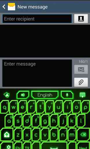GO Keyboard Green Neon Theme 2
