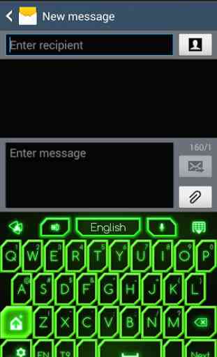 GO Keyboard Green Neon Theme 3