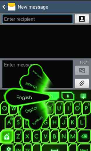 GO Keyboard Green Neon Theme 4