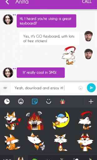 GO Keyboard Sticker Mr Fox 4
