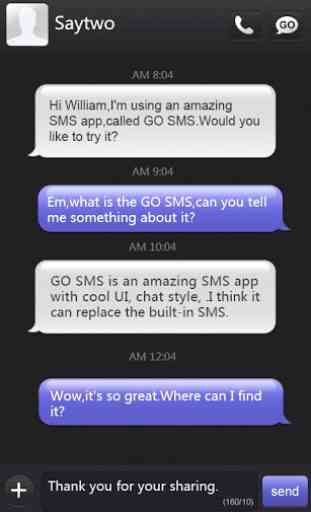 GO SMS Pro IPhoneBlack ThemeEX 1