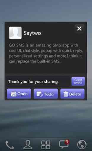 GO SMS Pro IPhoneBlack ThemeEX 3