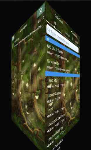 Thème forestier GO SMS Pro 3